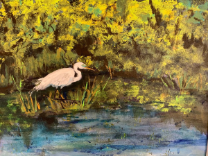 Egret in the Marsh, Medha Kulkarni